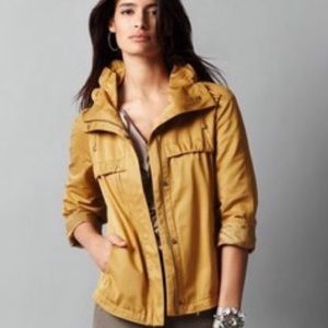 mustard yellow zip trench like back coat jacket
